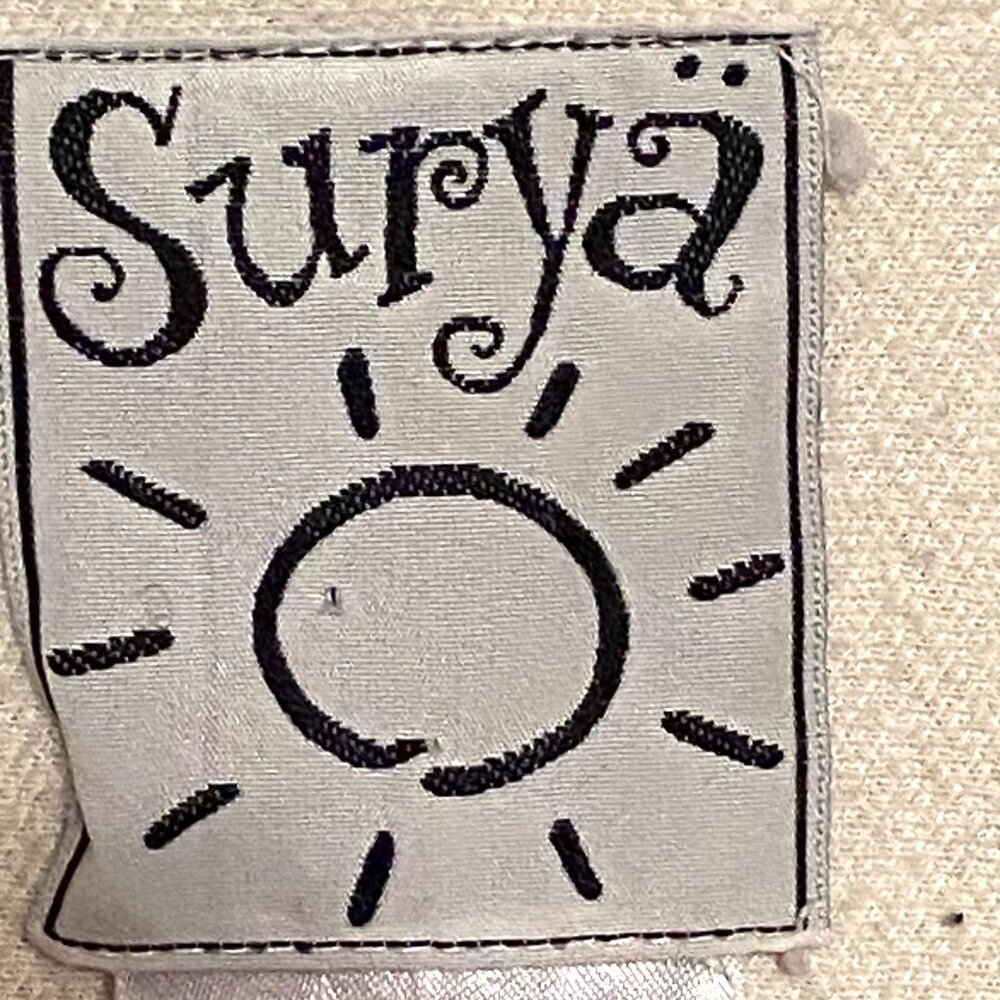 SURYA Art To Wear Vintage Women Cardigan Beige Embroidered Eclectic Size L - Picture 5 of 8